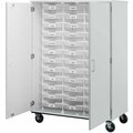 I.D. Systems 67'' Tall Fashion Grey Mobile Storage Cabinet with 36 3'' Bins 80243F67010 538243F67010